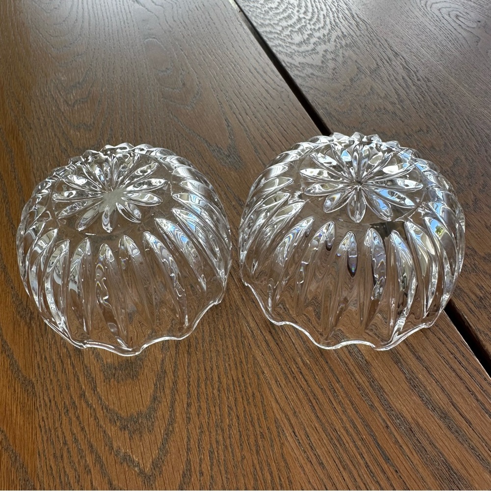 Zajecar Lead Crystal Trinket Votive Decorative Bowl Candy Dish Pair Vintage - Picture 4 of 11